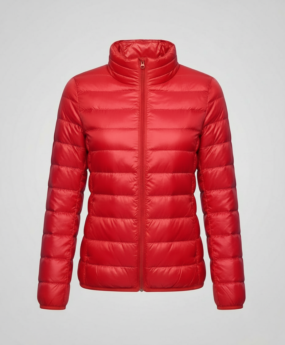 Damen Steppjacke figurbetont – Rot – Noravolo