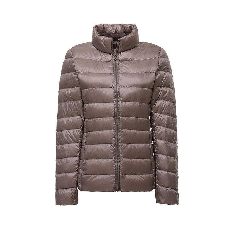 Damen Steppjacke figurbetont – Khaki – Noravolo
