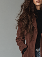 Damen Trenchcoat mit breitem Reverskragen – Produktfoto – Noravolo