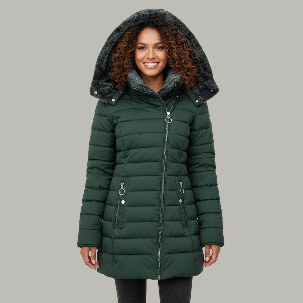Damen Wintermantel mit weichem Innenfutter – Produktfoto – Noravolo