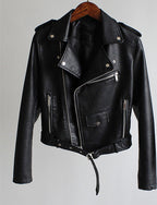 Damen Bikerjacke cropped – Schwarz – Noravolo