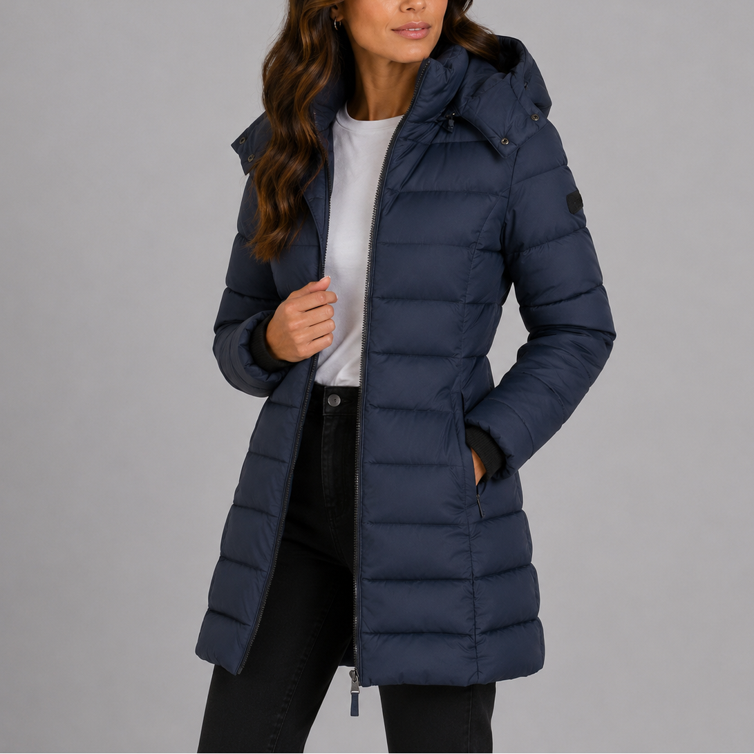 Damen Steppmantel tailliert – Produktfoto – Noravolo
