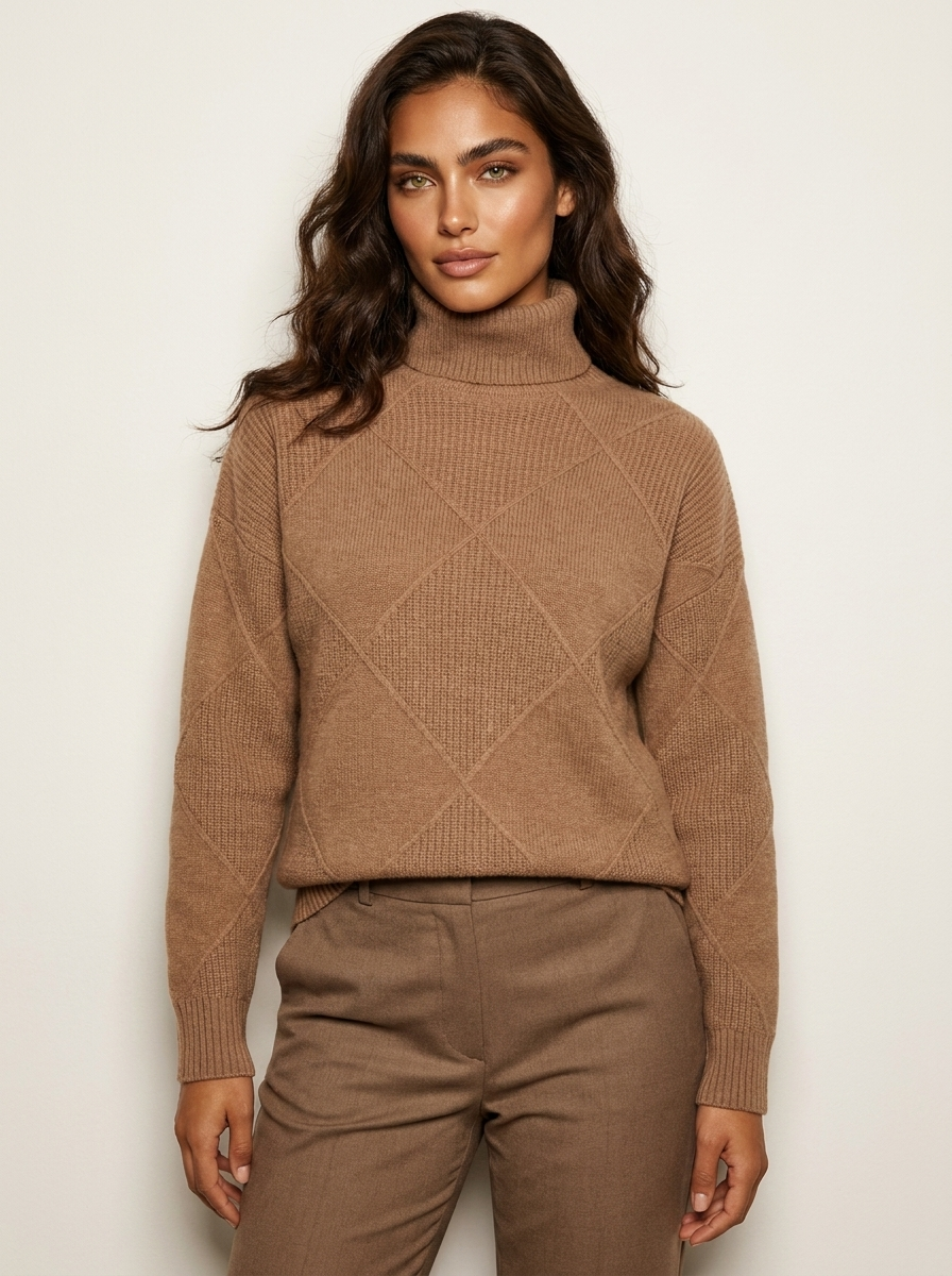 Damen Strickpullover – Braun – Noravolo