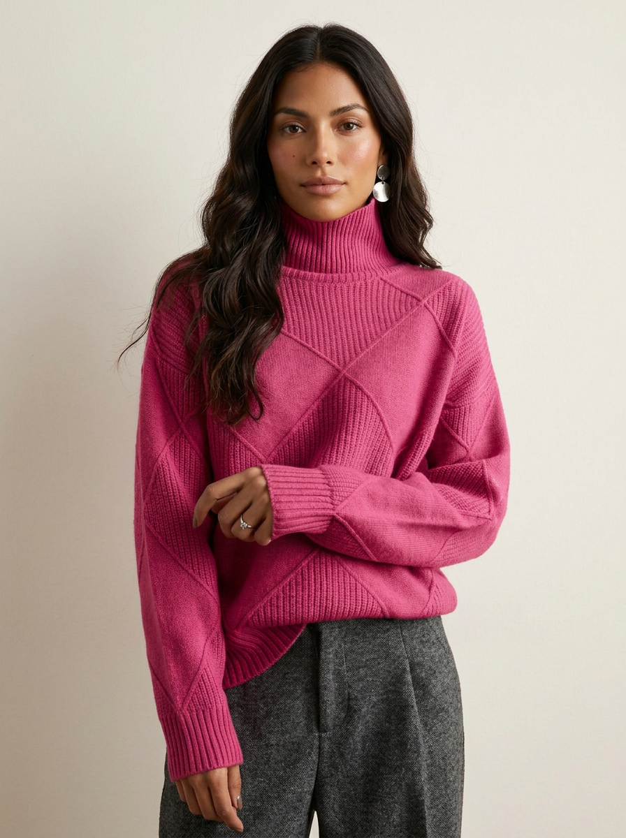 Damen Strickpullover – Rosa – Noravolo