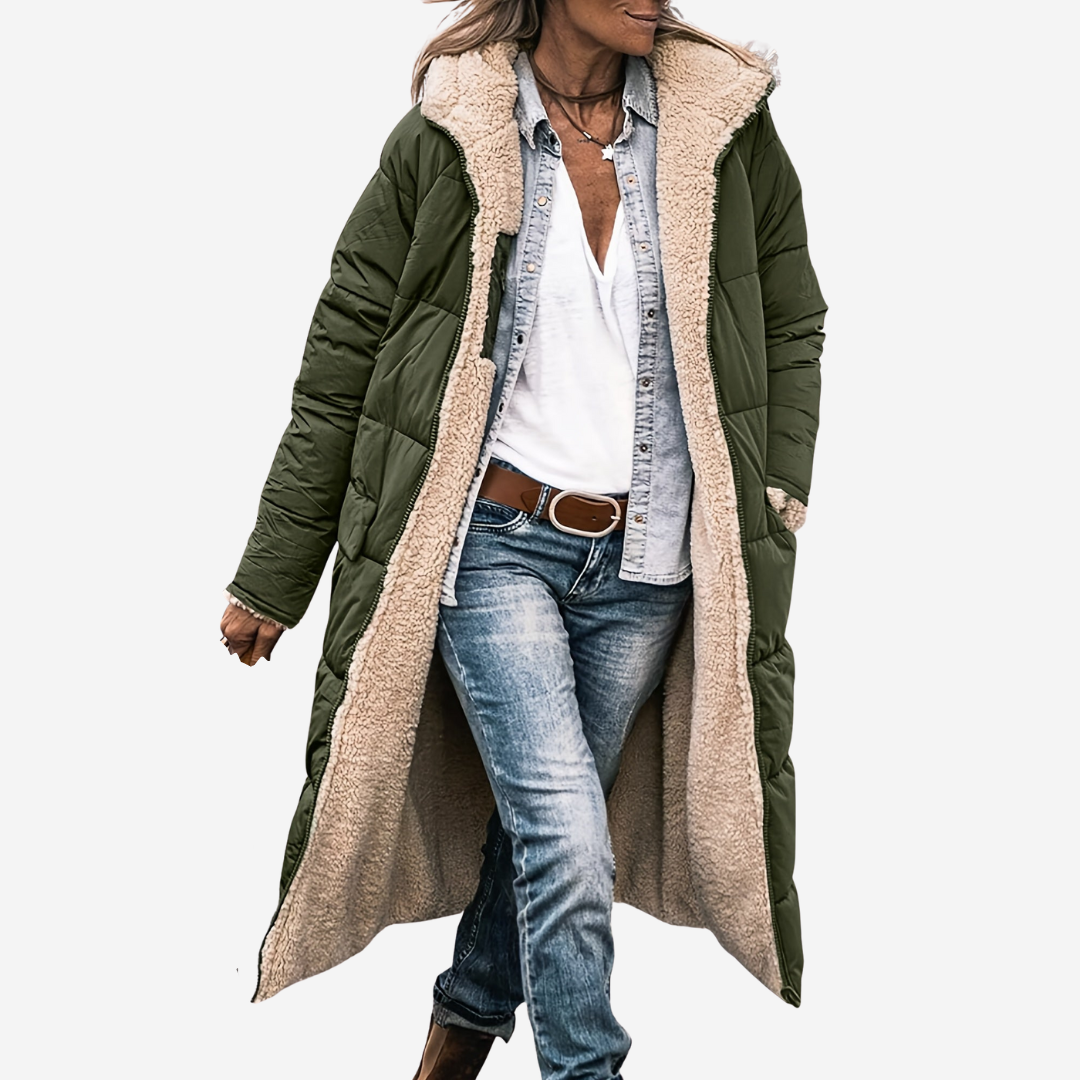 Damen Lange Winterjacke – Produktfoto – Noravolo