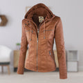 Damen Jacke mit abnehmbarer Kapuze – Khaki – Noravolo