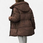 Damen Jacke lang mit Kapuze – Produktfoto – Noravolo