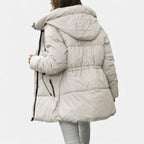 Damen Jacke lang mit Kapuze – Produktfoto – Noravolo