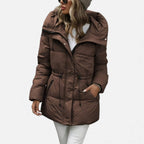 Damen Jacke lang mit Kapuze – Produktfoto – Noravolo