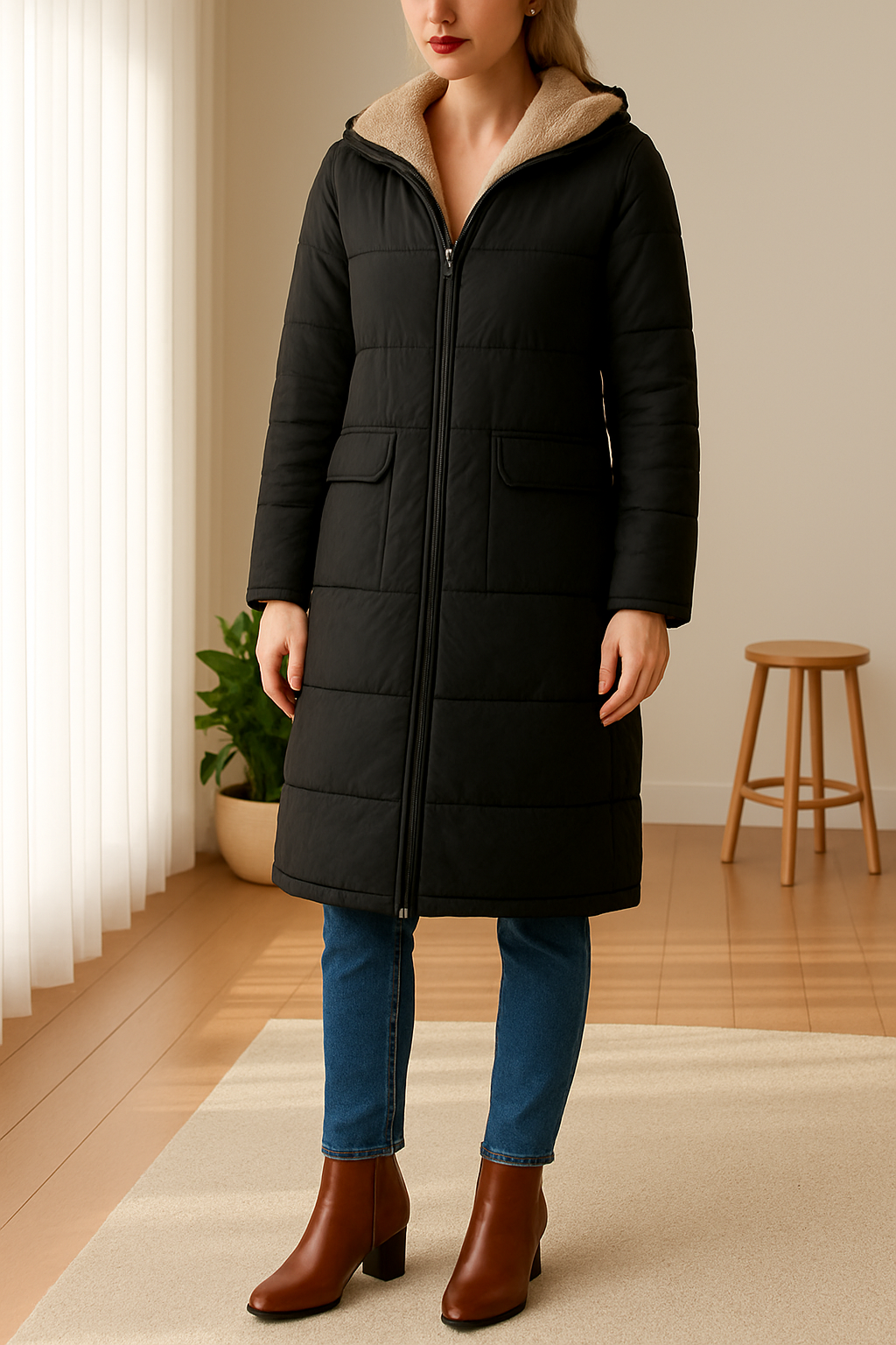 Damen Jacke im Longline-Stil – Produktfoto – Noravolo