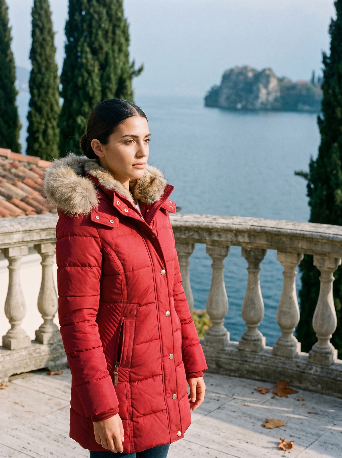 Damen Jacke figurbetont – Rot – Noravolo