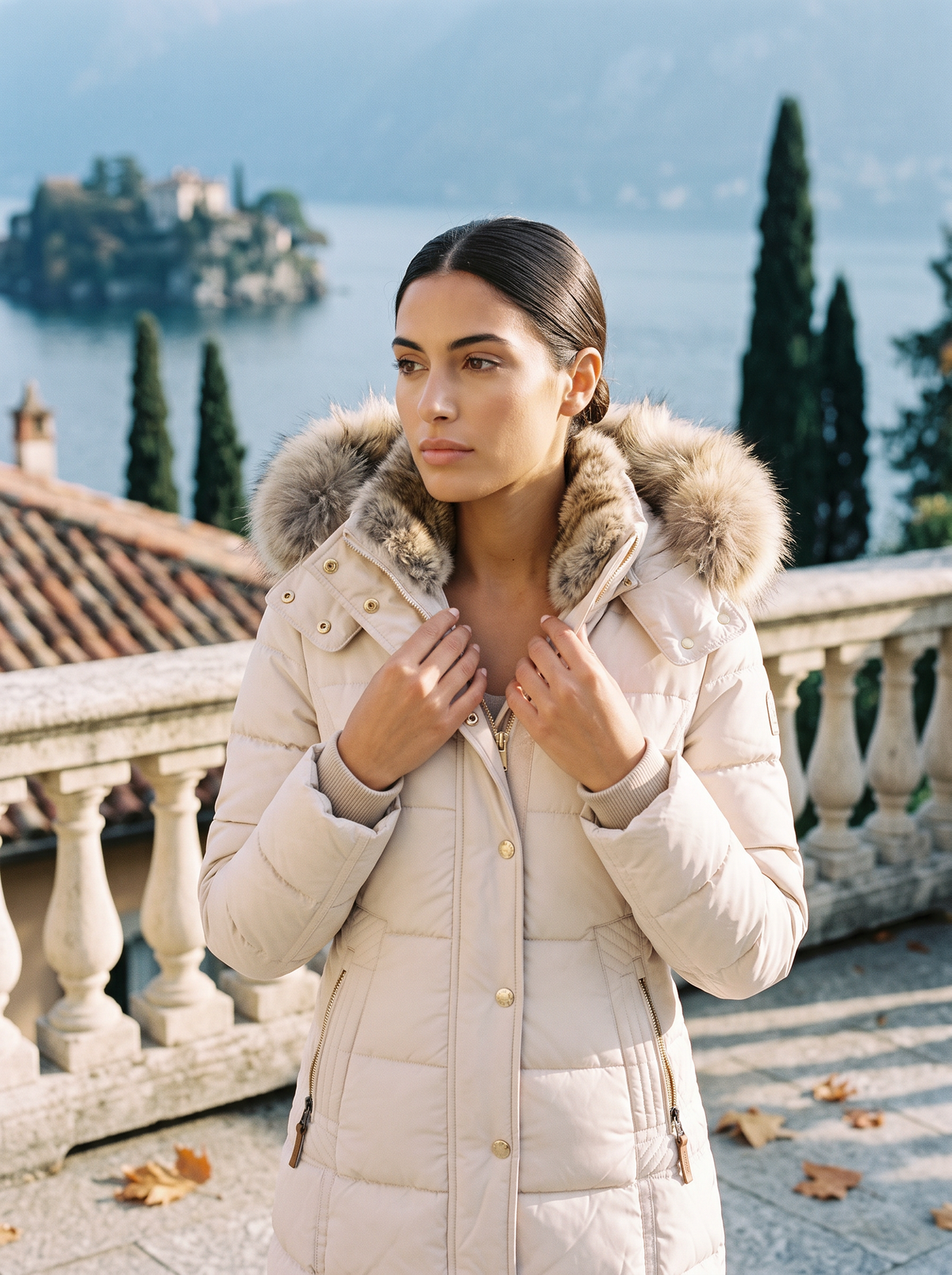 Damen Jacke figurbetont – Creme – Noravolo