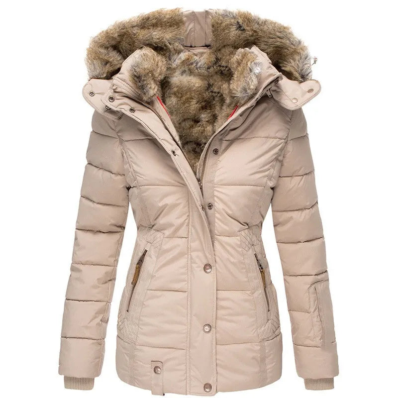 Damen Wintermantel – Beige – Noravolo