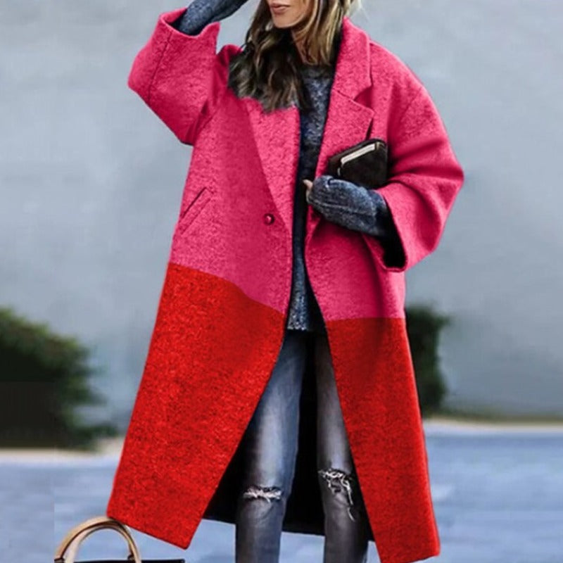 Damen Mantel lang – Rot – Noravolo