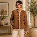Damen Jacke Oversized – Braun – Noravolo