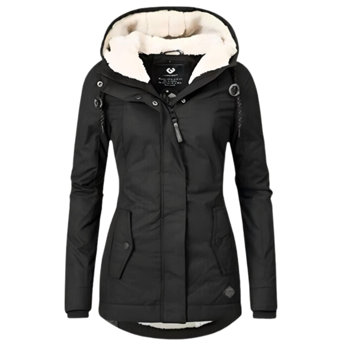 Damen Parka tailliert – Schwarz – Noravolo
