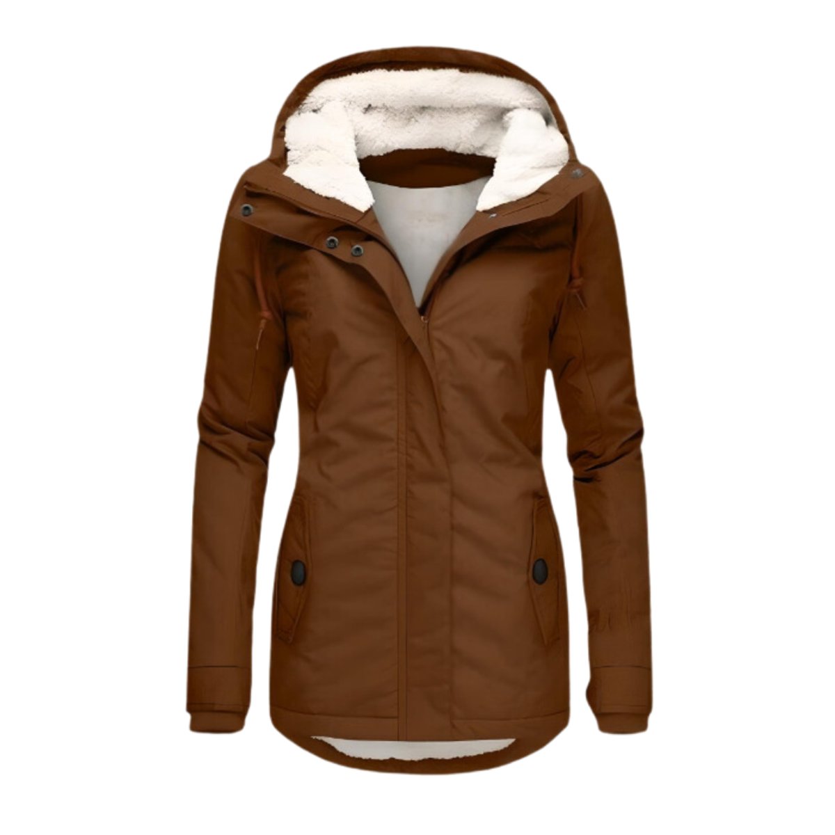 Damen Parka tailliert – Braun – Noravolo