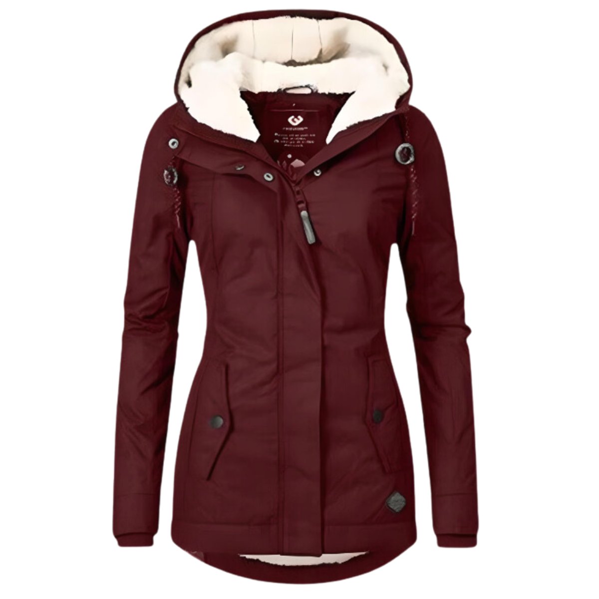 Damen Parka tailliert – Weinrot – Noravolo