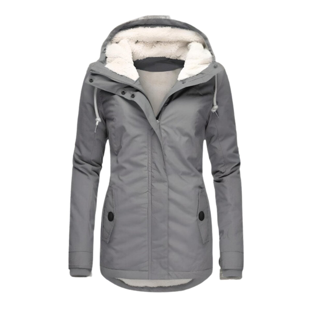 Damen Parka tailliert – Grau – Noravolo