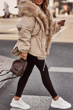 Damen Parka mit Kunstfellbesatz – Produktfoto – Noravolo