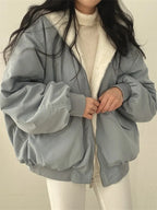 Damen Jacke Oversize mit Kunstfellfutter – Produktfoto – Noravolo