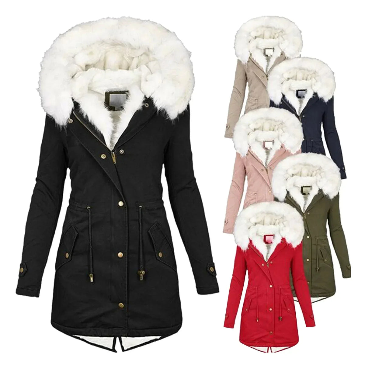 Damen Parka mit Kunstfellkapuze – Produktfoto – Noravolo