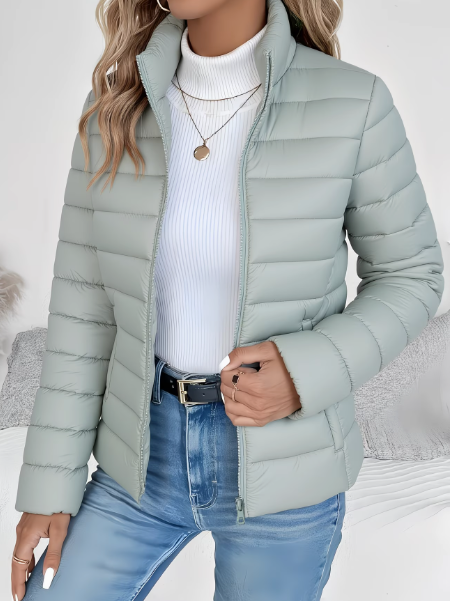 Damen Steppjacke schlank geschnitten – Grün – Noravolo