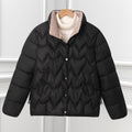 Damen Steppjacke mit Bogensteppung – Schwarz – Noravolo