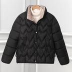 Damen Steppjacke mit Bogensteppung – Schwarz – Noravolo