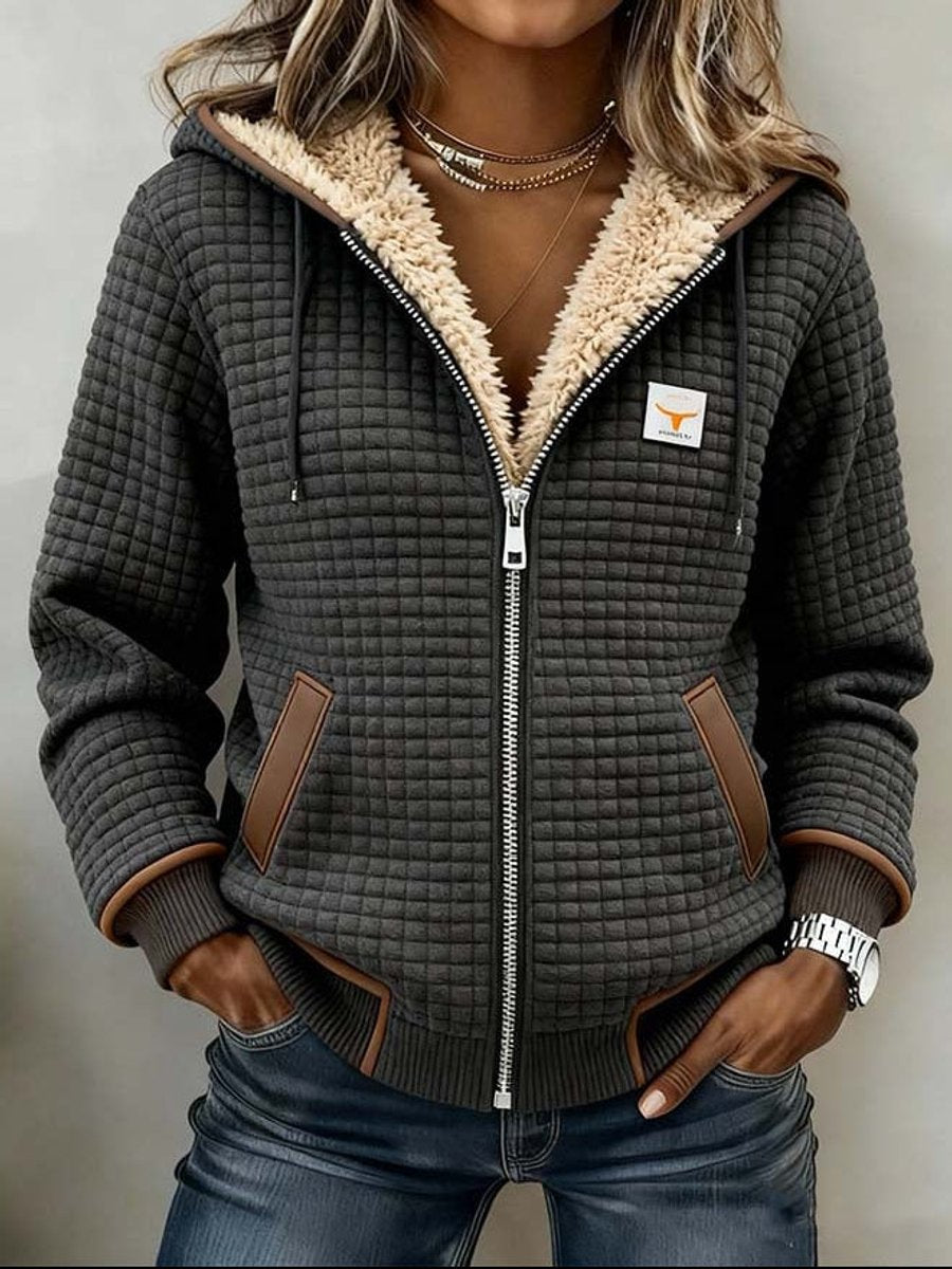 Damen Steppjacke mit Fleecefutter – Grau – Noravolo