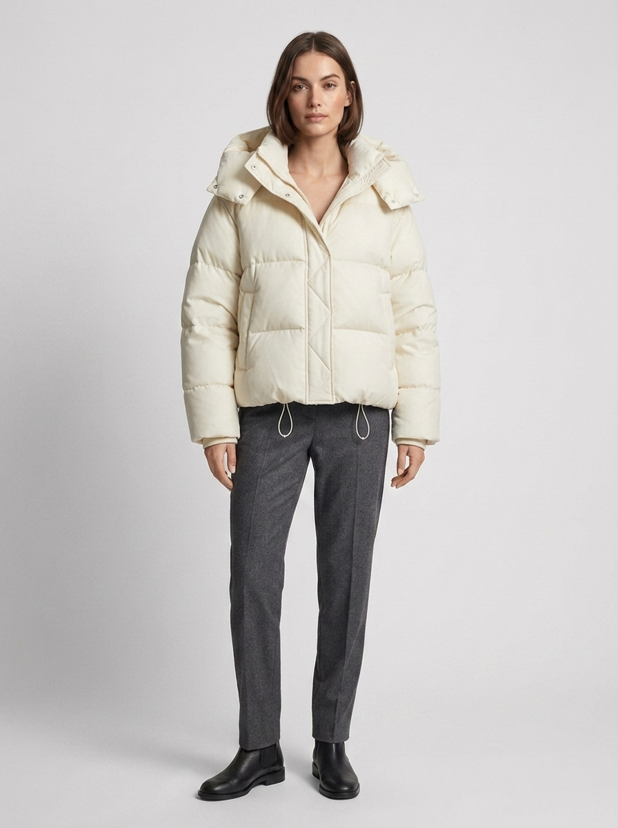 Damen Steppjacke kurz – Beige – Noravolo