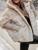 Damen Steppjacke Oversized mit Kapuze – Produktfoto – Noravolo