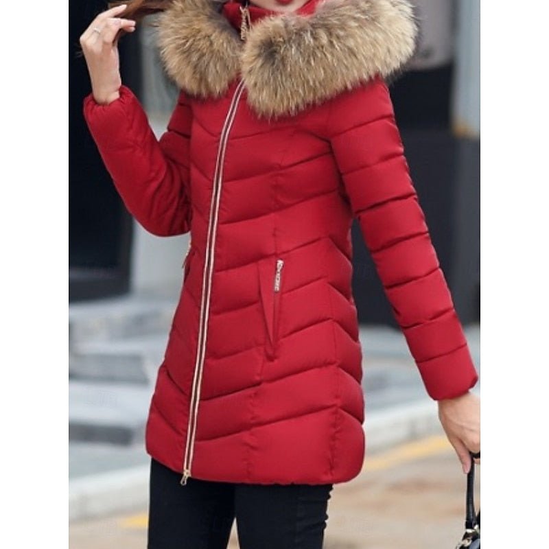 Damen Steppjacke tailliert mit Kapuze – Produktfoto – Noravolo