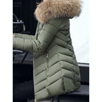 Damen Steppjacke tailliert mit Kapuze – Produktfoto – Noravolo