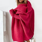 Damen Strickjacke Oversized mit Kapuze – Produktfoto – Noravolo