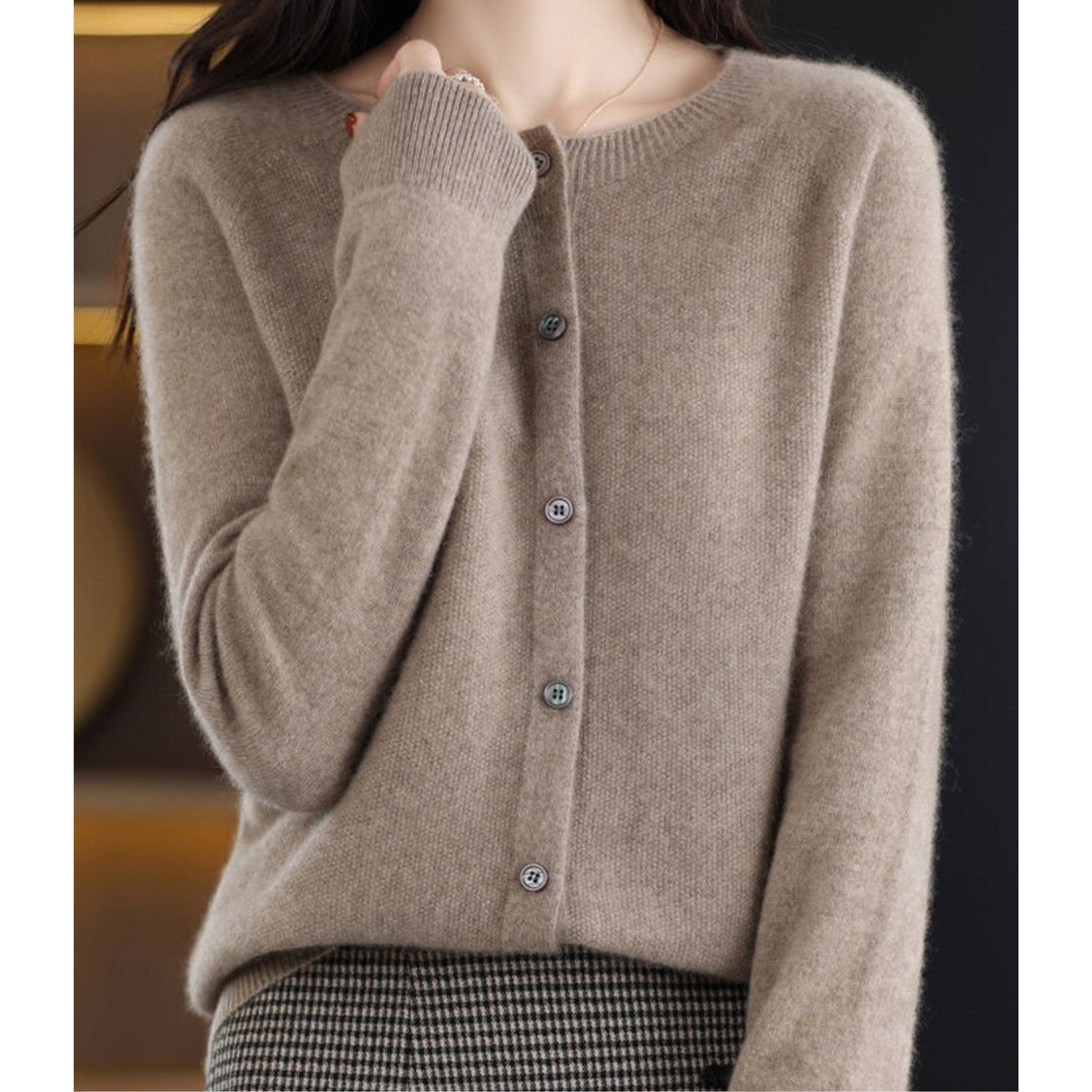 Damen Strickjacke – Braun – Noravolo