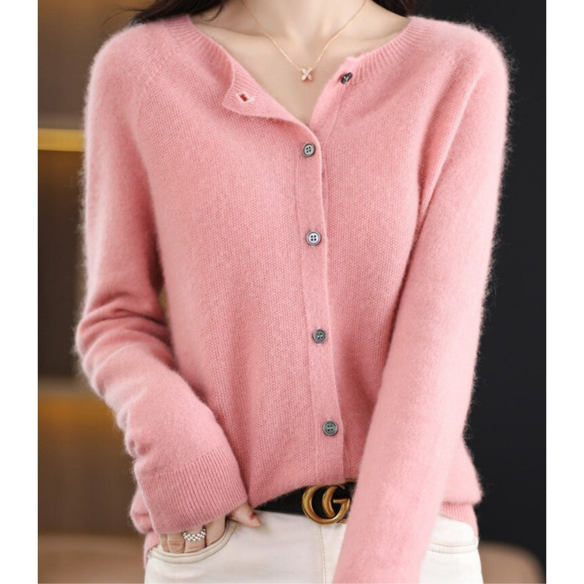 Damen Strickjacke – Hellrosa – Noravolo