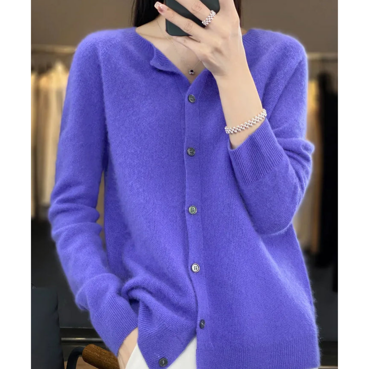 Damen Strickjacke – Dunkelblau – Noravolo
