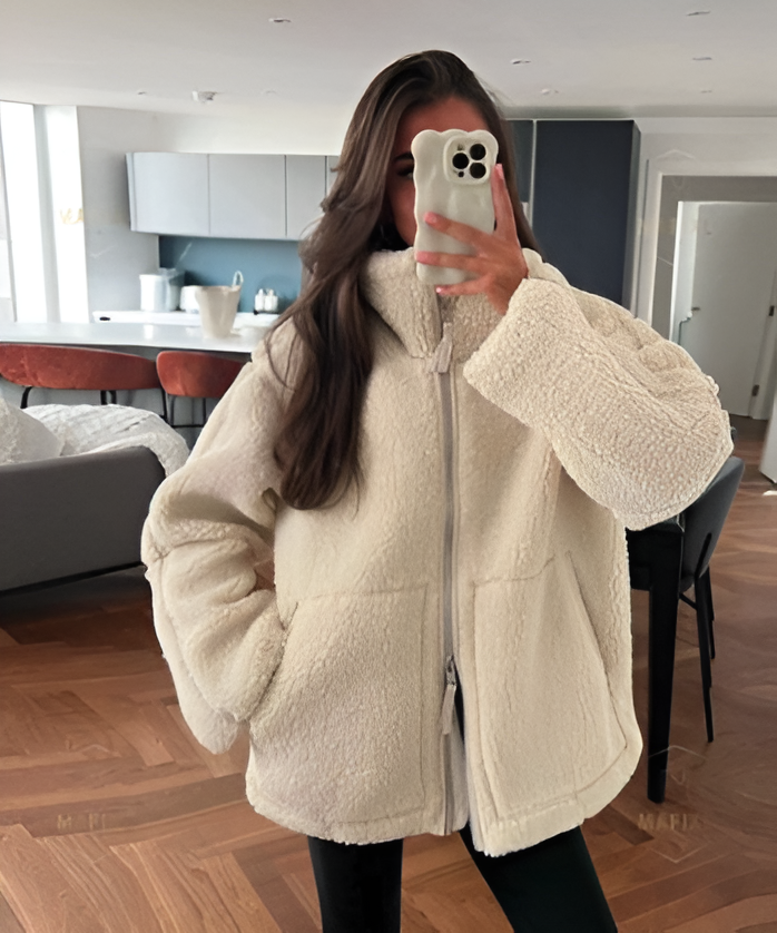 Damen Teddymantel Oversized – Produktfoto – Noravolo