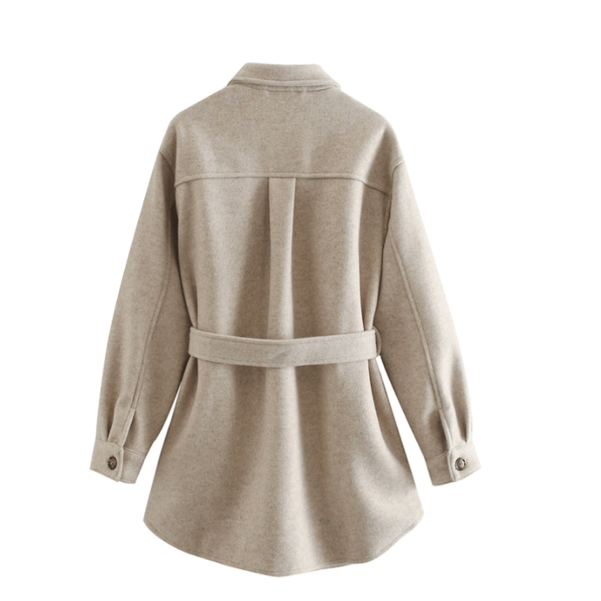 Damen Kurzmantel mit Bindegürtel – Produktfoto – Noravolo