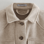 Damen Kurzmantel mit Bindegürtel – Produktfoto – Noravolo