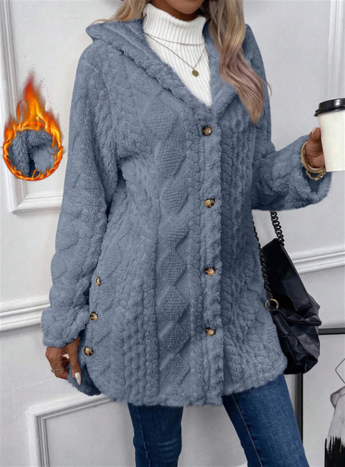 Damen Mantel mit Knopfleiste – Produktfoto – Noravolo