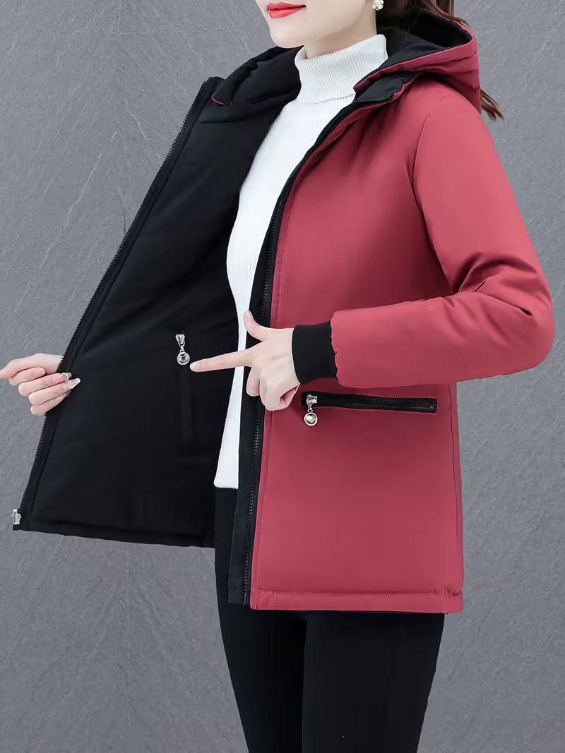 Damen Steppjacke wendbar – Rot – Noravolo