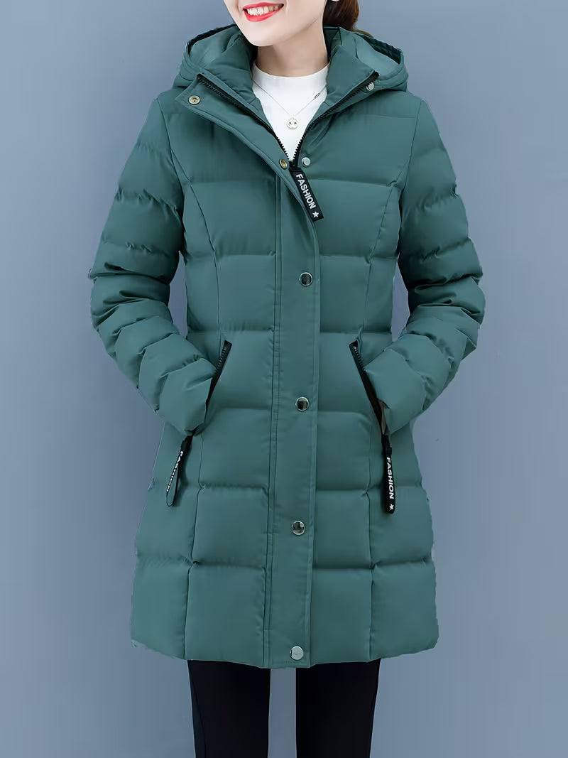 Damen Steppjacke mittellang – Grün – Noravolo
