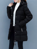 Damen Steppjacke mittellang – Schwarz – Noravolo