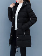 Damen Steppjacke mittellang – Schwarz – Noravolo