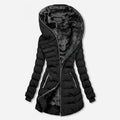 Damen Winterjacke mittellang – Schwarz – Noravolo