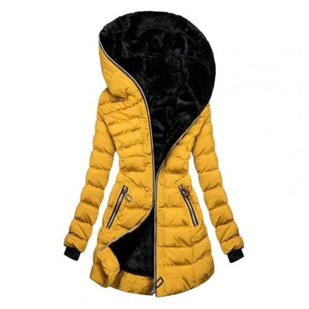 Damen Winterjacke mittellang – Gelb – Noravolo