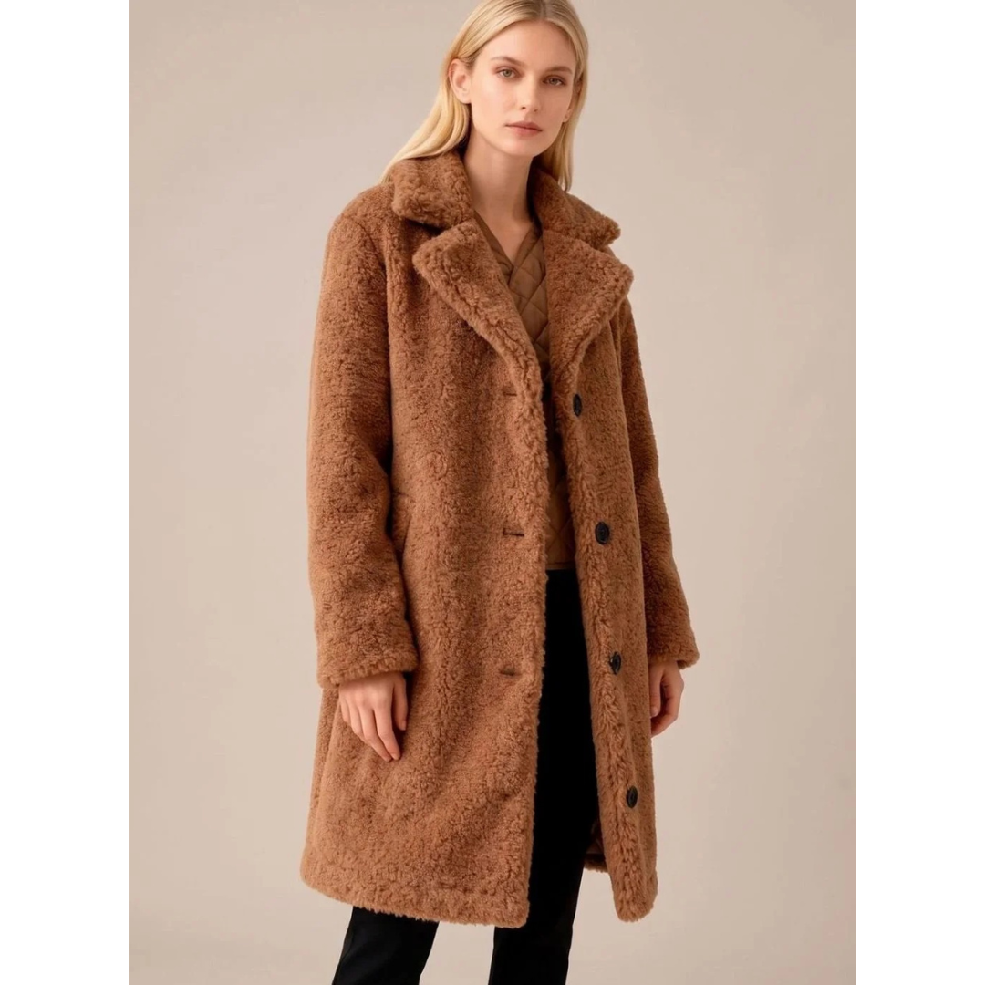 Damen Winterjacke lang – Braun – Noravolo