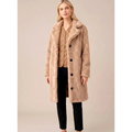 Damen Winterjacke lang – Beige – Noravolo